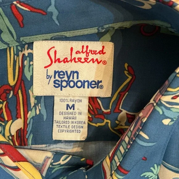 Vintage Alfred Shaheen by Reyn Spooner Rayon Hawaiian Shirt sz M Surf Sailboats‎